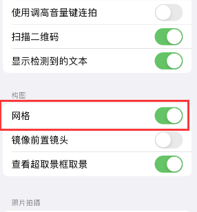 普定苹果手机维修网点分享iPhone如何开启九宫格构图功能 