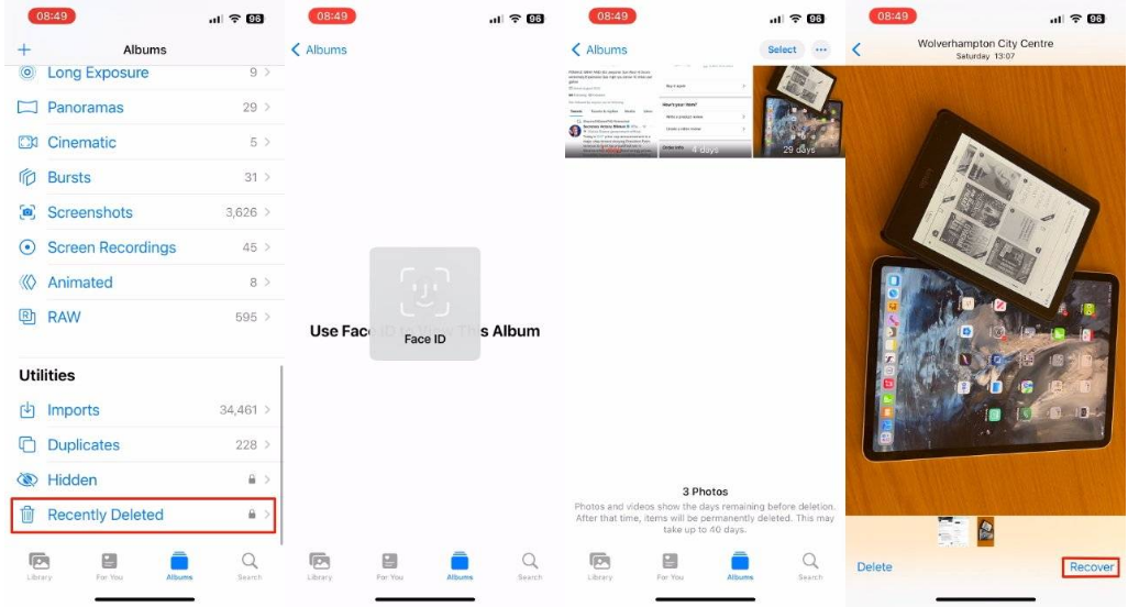 普定苹果14维修分享 iPhone14 上恢复已删除的照片 