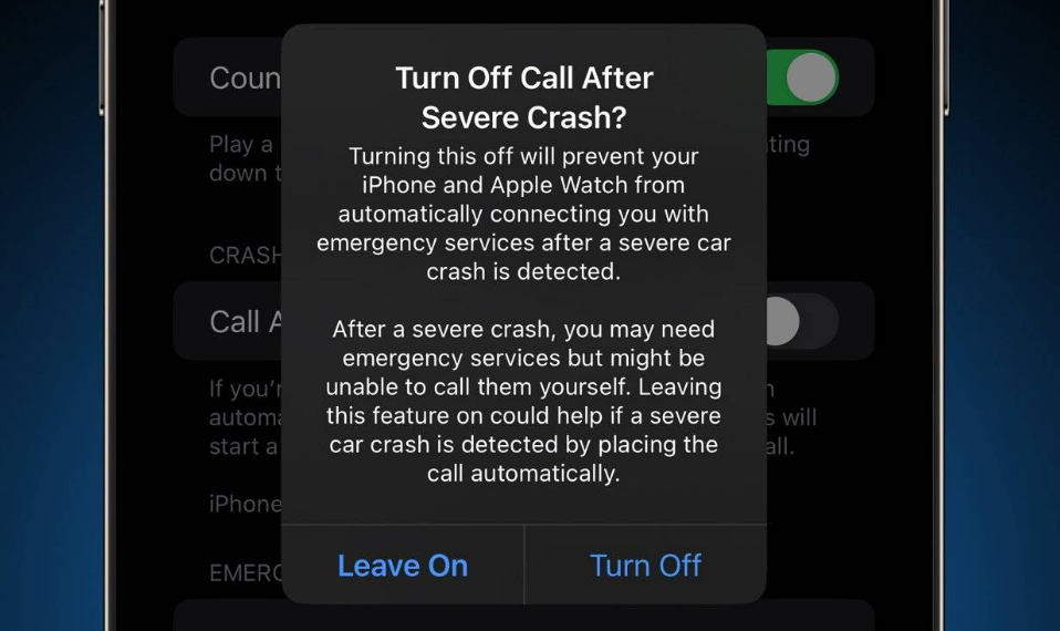 普定苹果14维修分享 iPhone 14 和 Apple Watch 上关闭崩溃检测 
